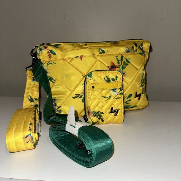 Lug Handbags - Lug Flare 2 Crossbody Bag Yellow Bouquet And Matching Hurry Card Wallet